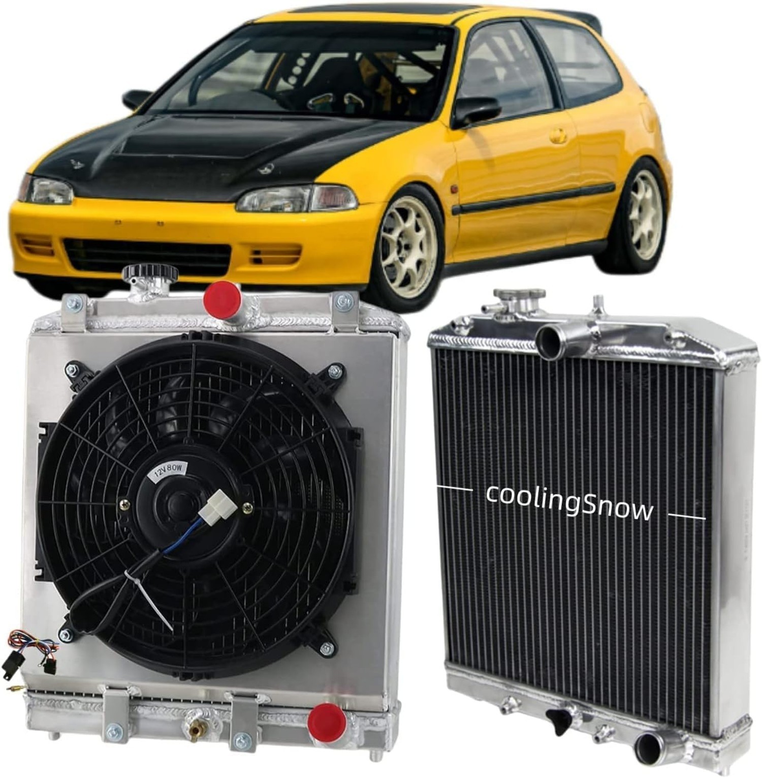 4 Row Core Radiator for Honda Civic EJ EK EG DEL D15 D16 1992-2000 Full Alumi...