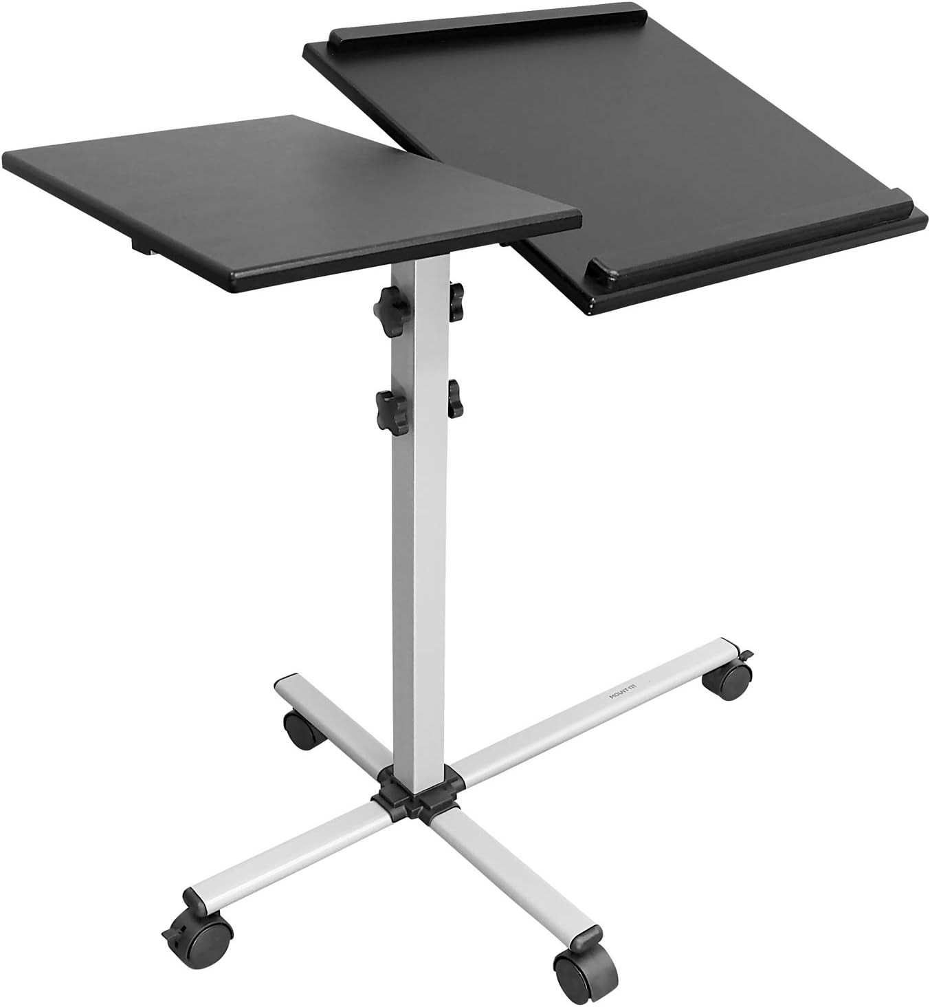 Mount-It Projector Stand Mobile Projector Cart W/ Laptop Shelf on Wheels Heavy