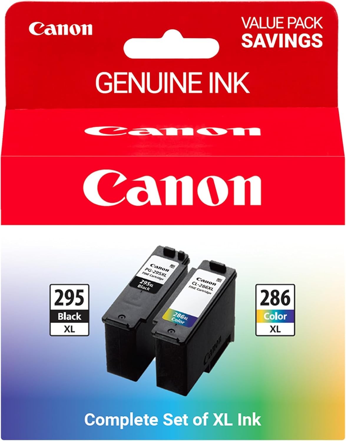 PG-295XL/CL-286XL Genuine Ink Value Pack (2 Cartridges), Compatible with TR7120,