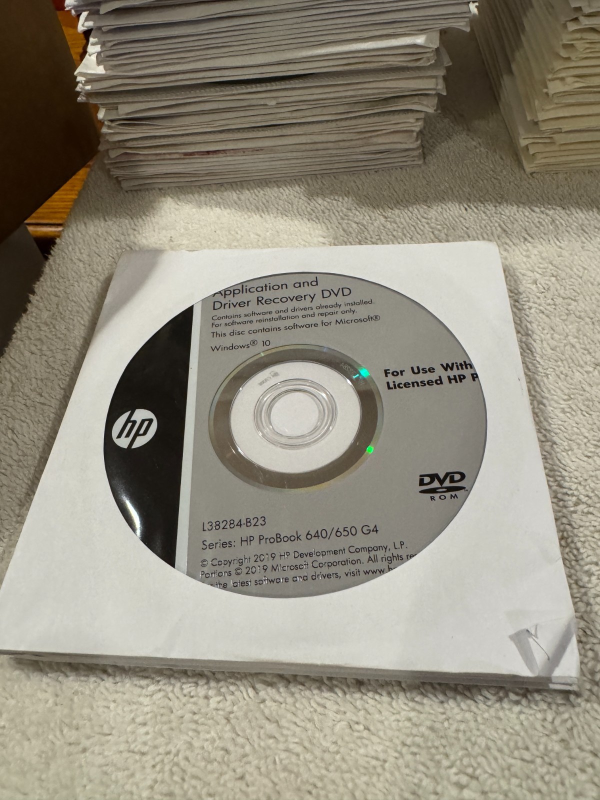 HP Driver Recovery DVD Windows 10 - HP Probook 640/650 G4 - VERY GOOD CONDITION