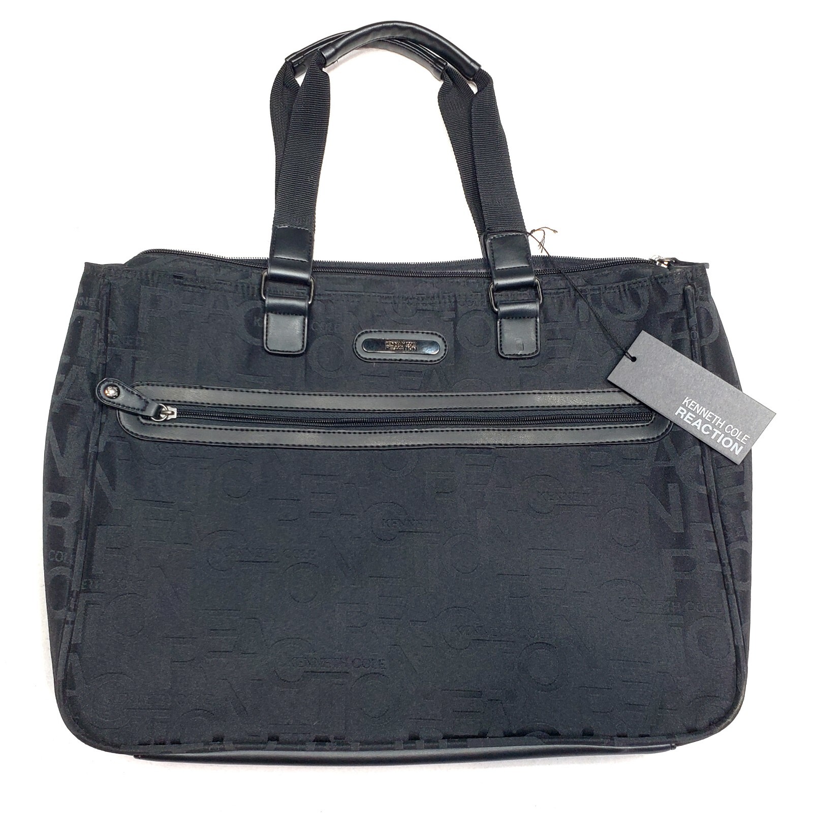 Kenneth Cole Reaction Black Computer Travel Work Tote Bag Briefcase 17x12x5" NWT