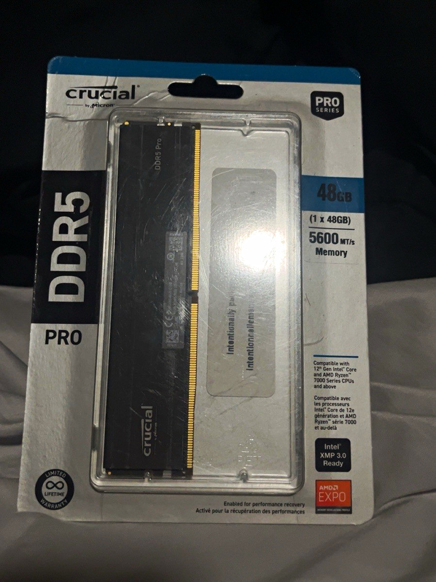 Crucial DDR5 Pro 48GB (1x48GB) DDR5-5600 DIMM DDR5 SDRAM Memory