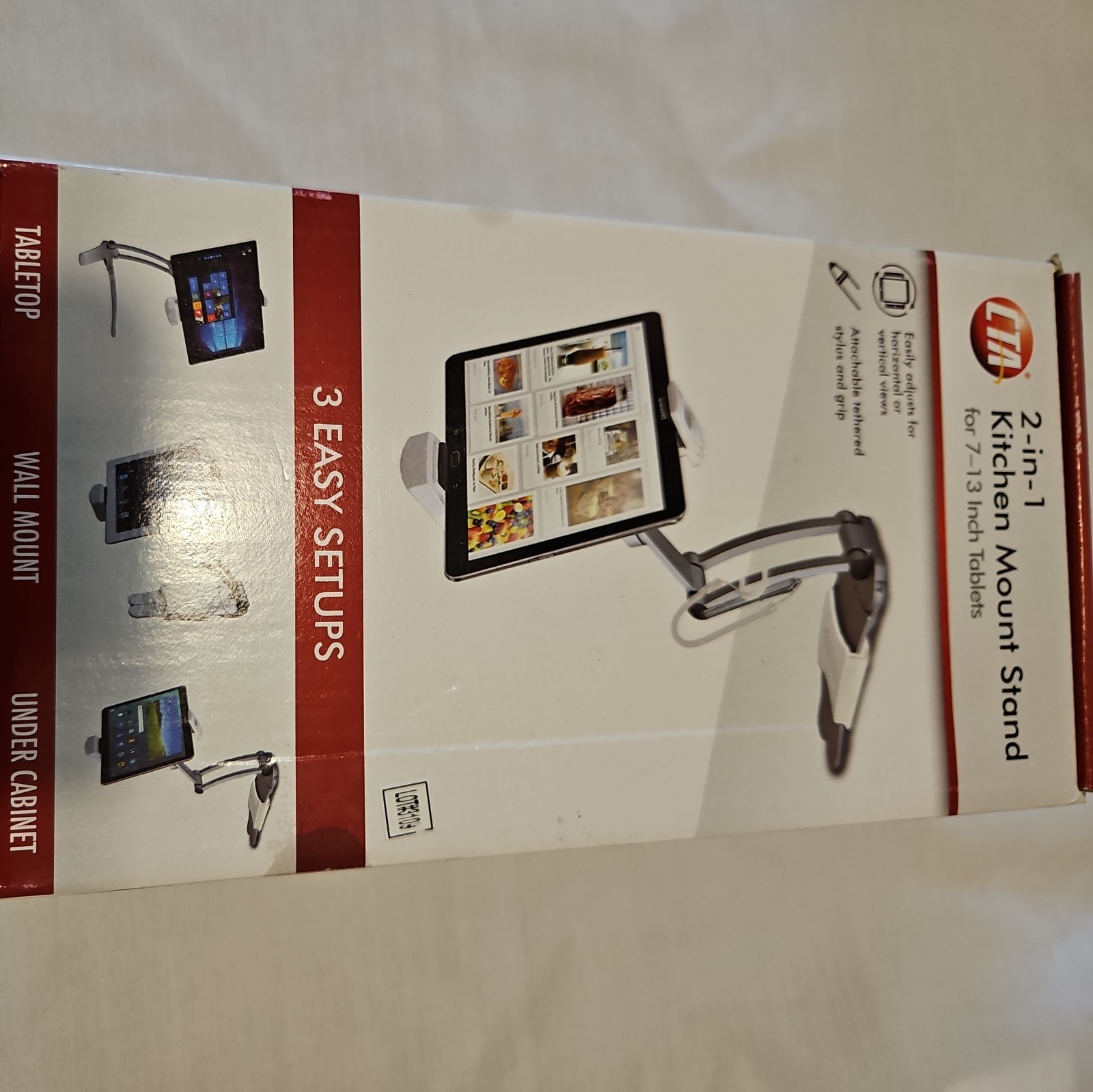 CTA Digital 2-In-1 Kitchen Mount Stand for Tablets (PAD-KMS)