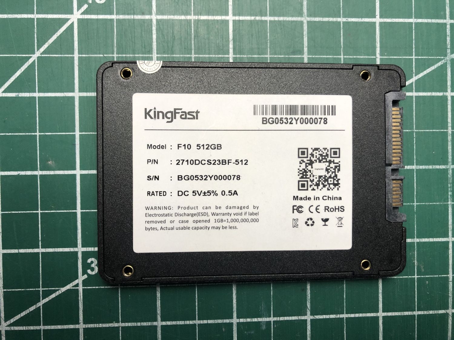 Kingfast F10 512Gb 2.5" SSD Internal SATA Solid State Drive 2710DCS23BF-512