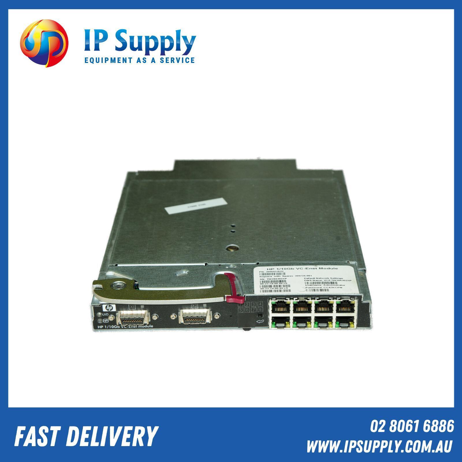 HP 399593-B22 1/10Gb Virtual Connect Ethernet Module 399725-001 1YrWty TaxInv