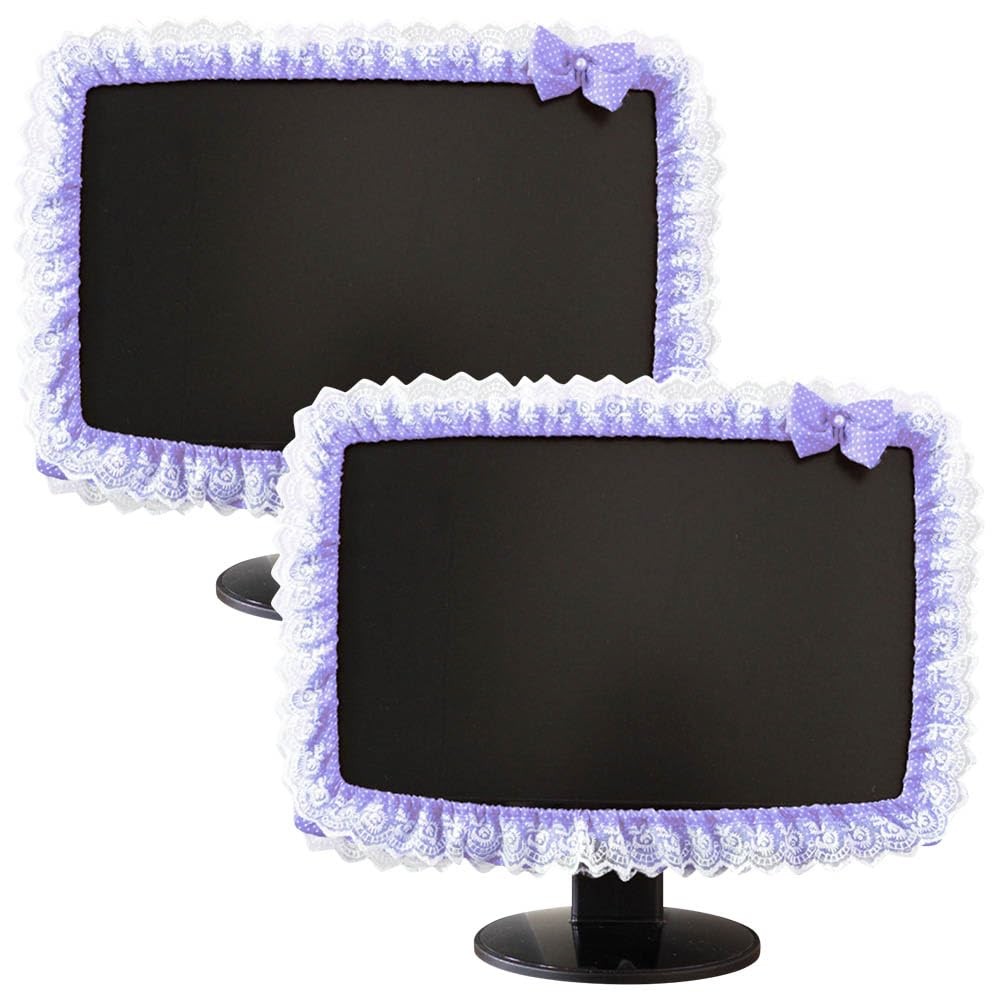 2 Pcs 23''-26'' Lovely Computer Monitor Cover with Bow-Knot Cute Elastic Moni...