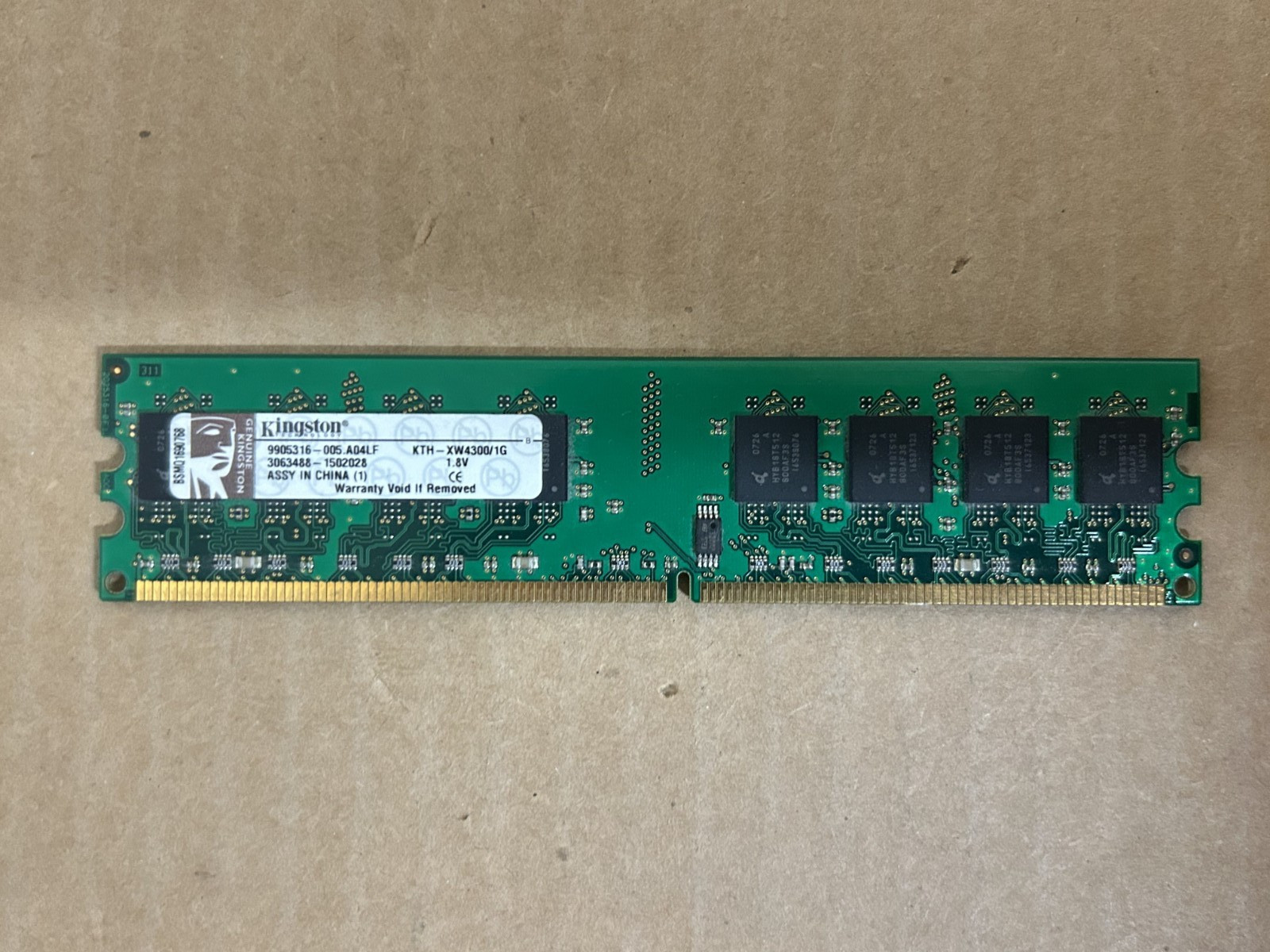 KINGSTON 1GB DDR2 PC2-5300 667MHz KVR667D2N5/1G 9905316-005.A04LF Non-ECC