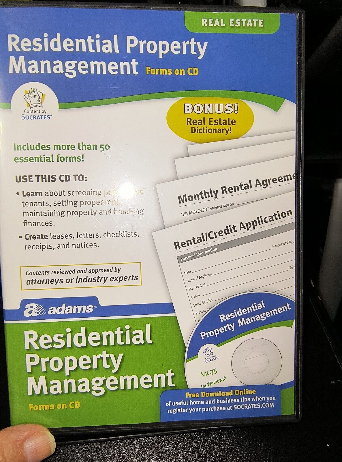Adams Real Estate Residential Property Management Forms CD (Pre-Owned)