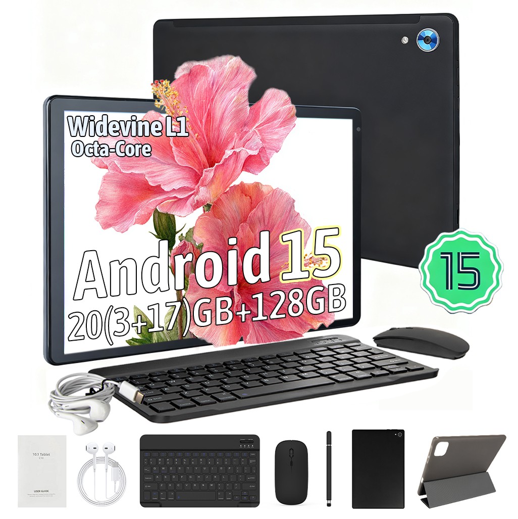 2025 Android 15 Tablet 11 Inch 20GB RAM 128GB ROM Widevine L1 WiFi 5/8MP Camera
