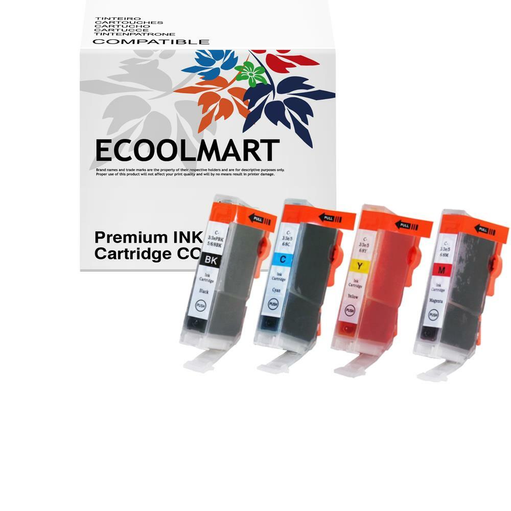 4 PK Ink Set Replacements fit BCI-3e BCI-6 MP700 MP730 i560 i850 iP3000