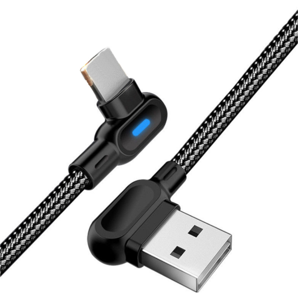 3PACK 3/6Ft 90 Degree Charger Cable Cord Heavy Duty For iPhone 14 13 12 X XR 8 7
