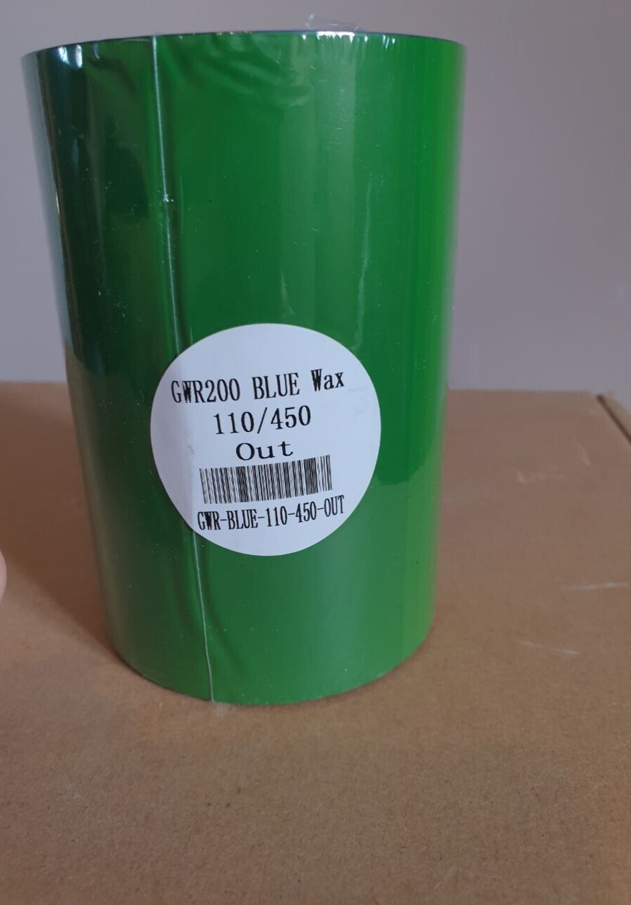 Blue Color GWR200 Thermal Transfer Wax Ribbon Ink roll 110mm* 450m