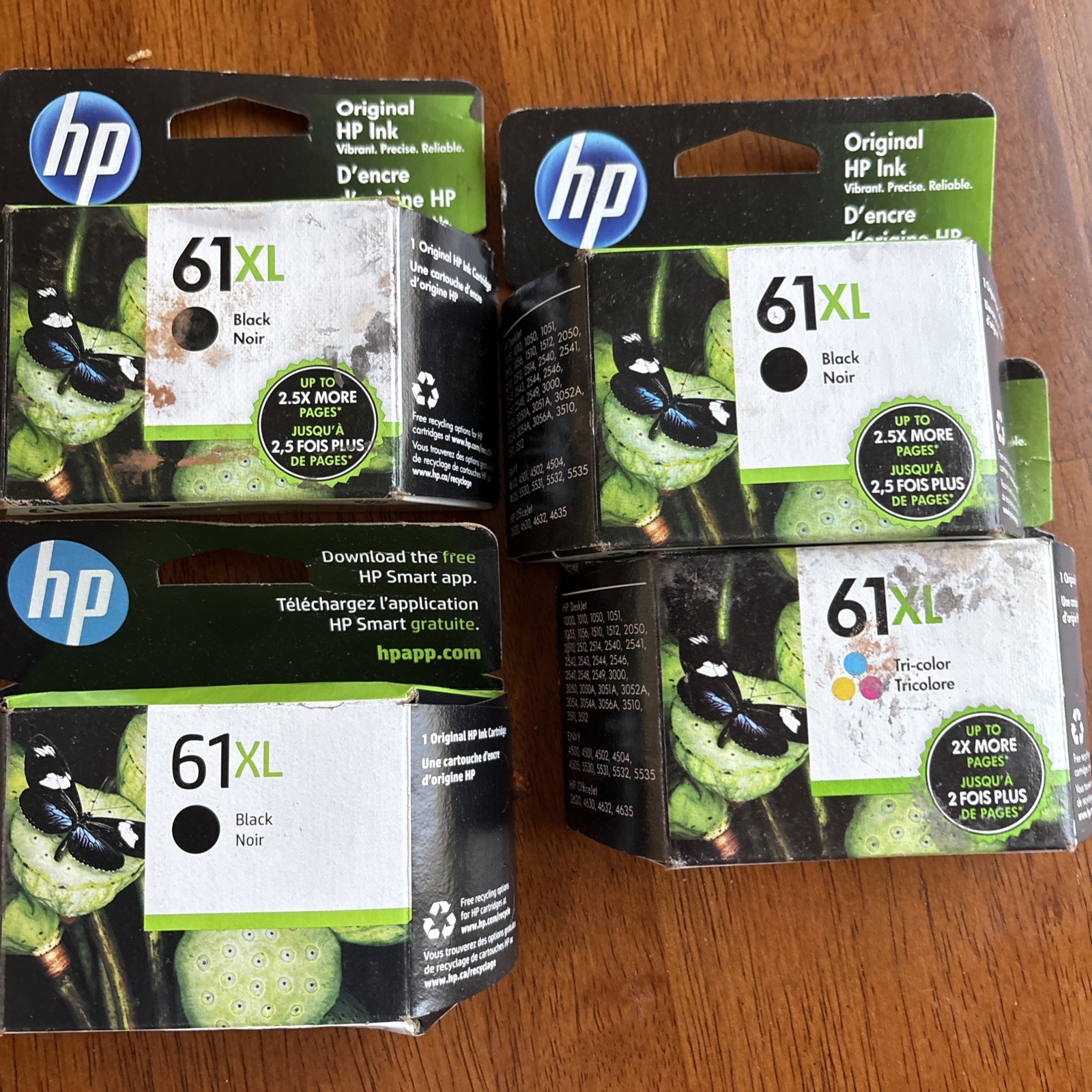 HP 61XL Black Ink Cartridge - LOT OF 4 - ORIGINAL GENUINE OEM -Box DamageSEALED