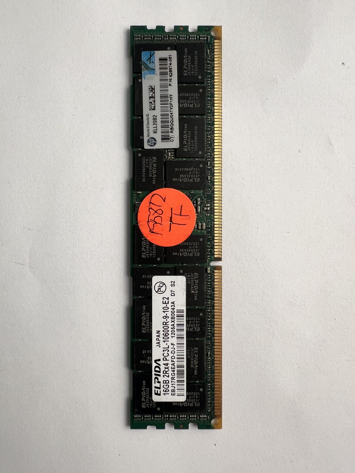 Elpida 16GB 2Rx4 PC3L-10600R-9-11-E2 ECC REG Server RAM EBJ17RG4EBWD-DJ-F JAPAN