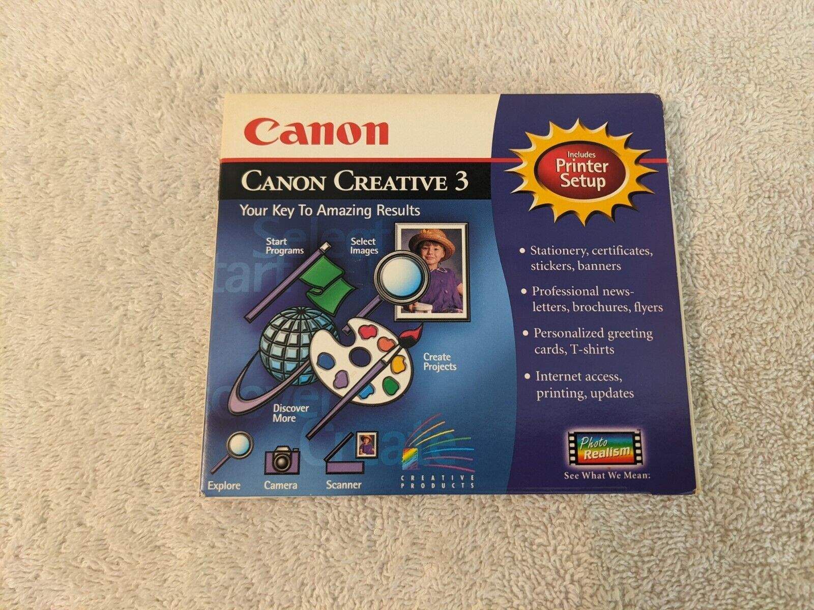 Canon Creative 3 & Printer Setup Windows 95, 98, 3.1 - 