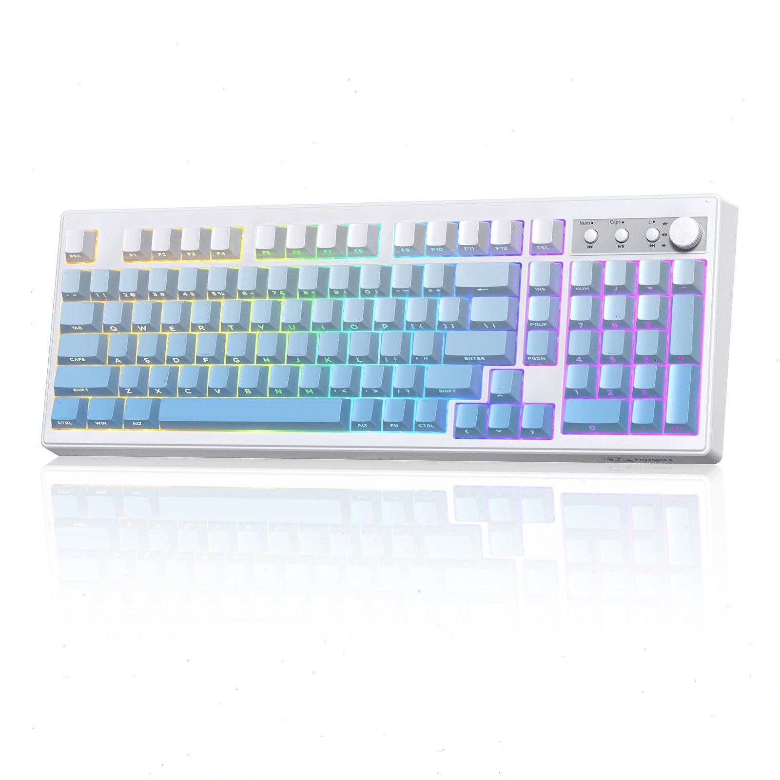 ZIYOULANG Mechanical  Keyboard Tri-mode K100 Blue PBT Gradient Side-printed RGB