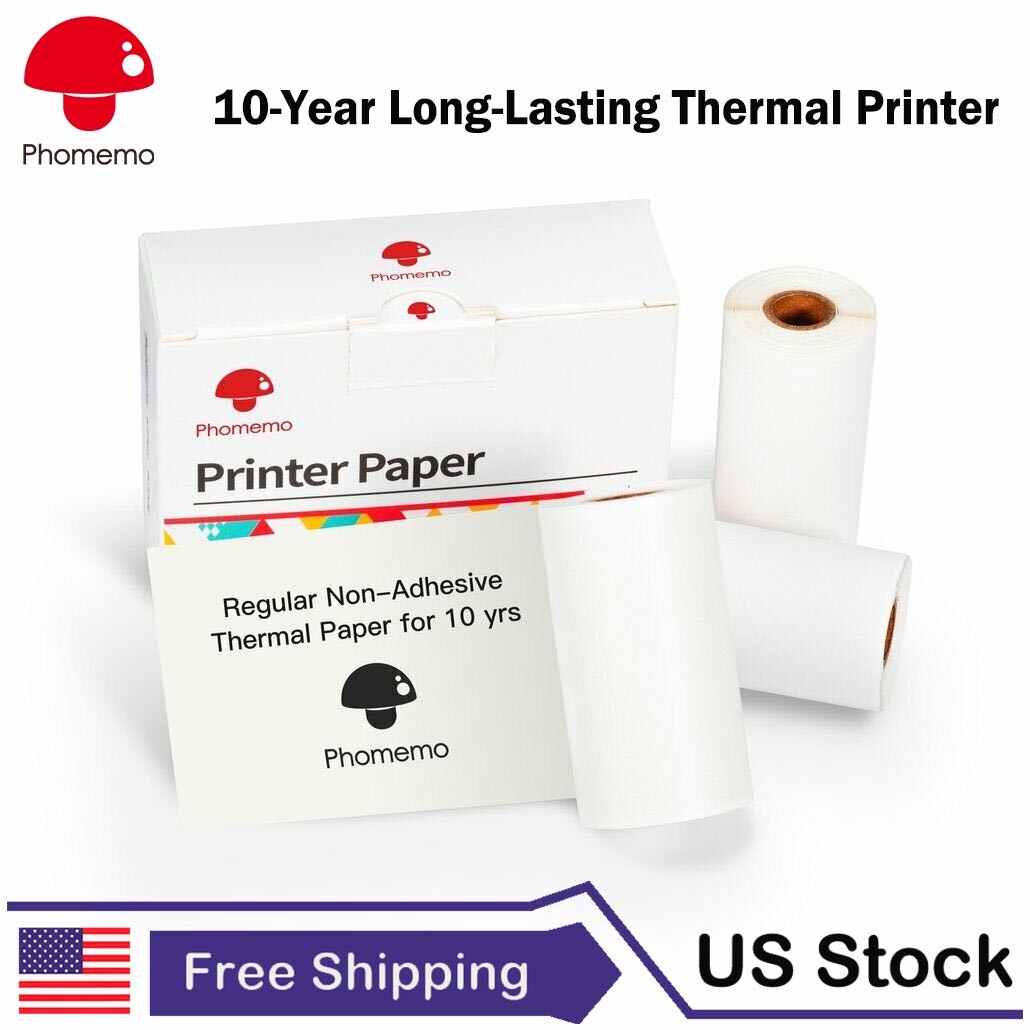 Non-Adhesive Thermal Papers 10-Year Long-Lasting 53mm Labels for Phomemo M02 M03