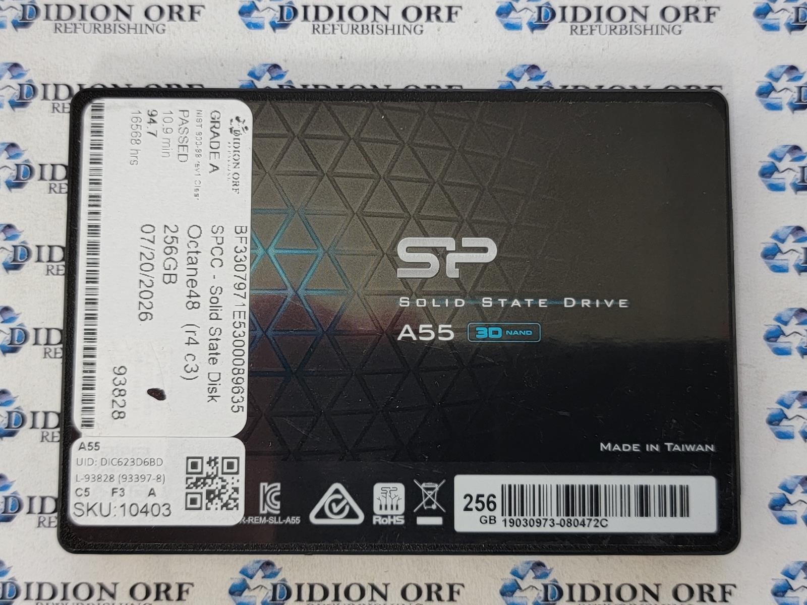 SILICON POWER 256GB 2.5" SATA SSD A55, Grade A, SKU 10403