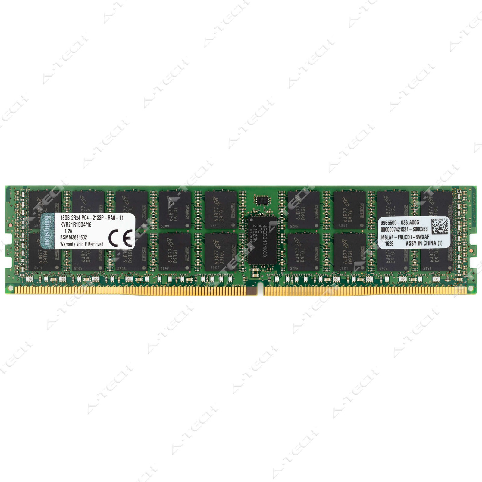 Kingston 16GB DDR4-2133 PC4-17000 2Rx4 ECC RDIMM Server Memory RAM KVR21R15D4/16