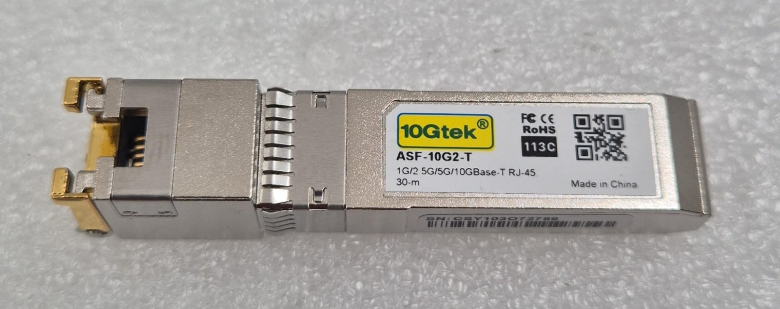 10Gtek ASF-10G2-T 1G/2.5G/5G/10GBase-T RJ-45 30-m Copper Transceiver SFP+ Module
