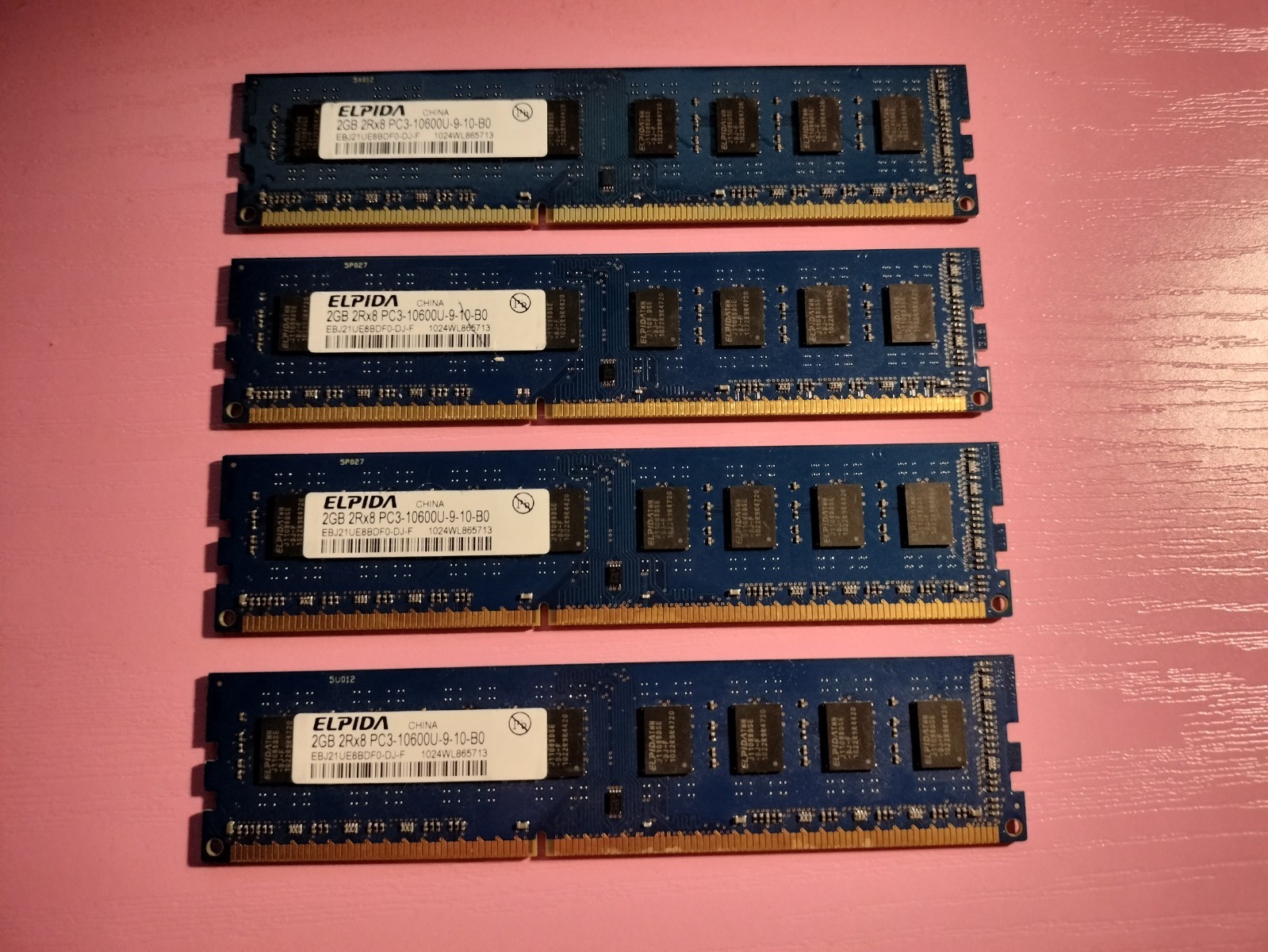 ELPIDA 8GB (4x 2GB) 2Rx8 PC3-10600U-9-10-B0 DDR3 RAM Memory