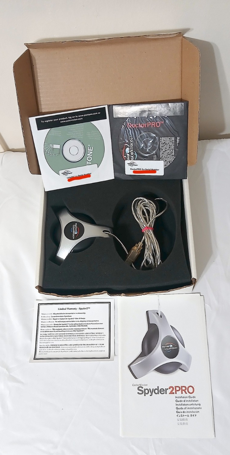 Pantone ColorVision Spyder2PRO Monitor Calibration System Tested Complete Box