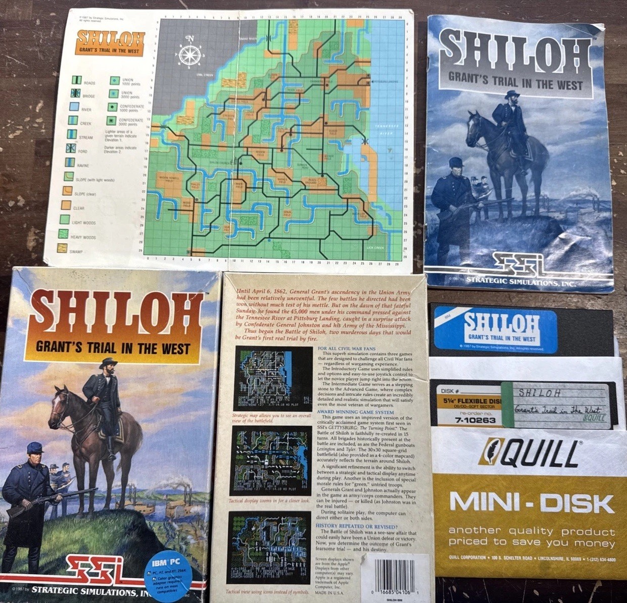 Shiloh Grants Trial In The West SSI IBM PC Game Floppy Box Strategic Simulations