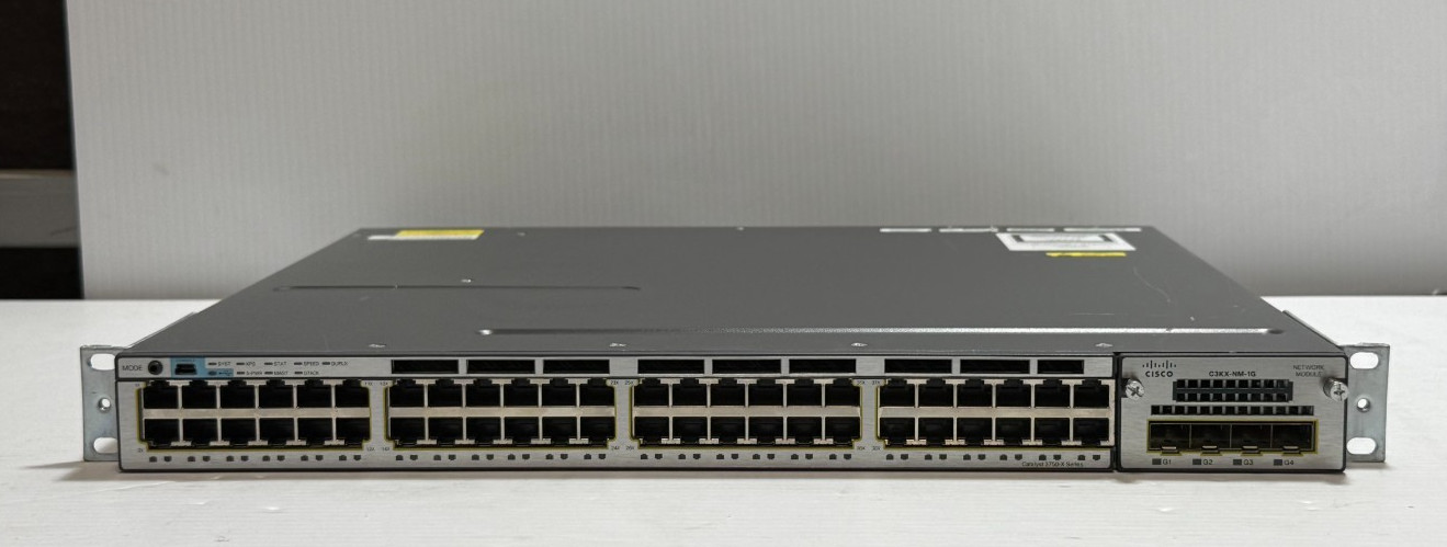 Cisco Catalyst 3750X Switch WS-C3750X-48T-L V06  w/ C3KX-NM-1G Network Module