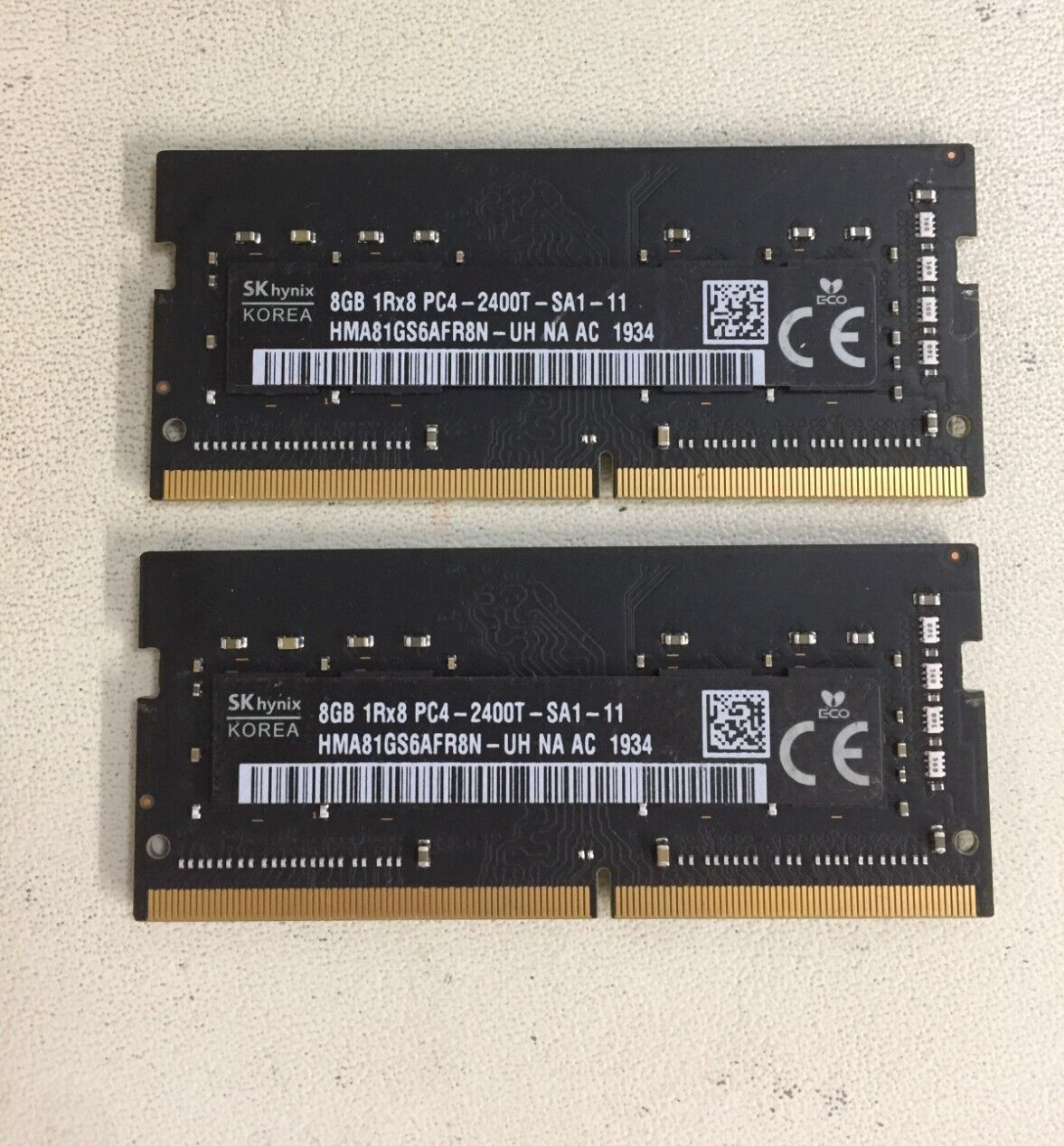 SK Hynix 16GB 2X8GB 1Rx8 PC4-2400T DDR4 laptop Memory RAM HMA81GS6AFR8N-UH Apple