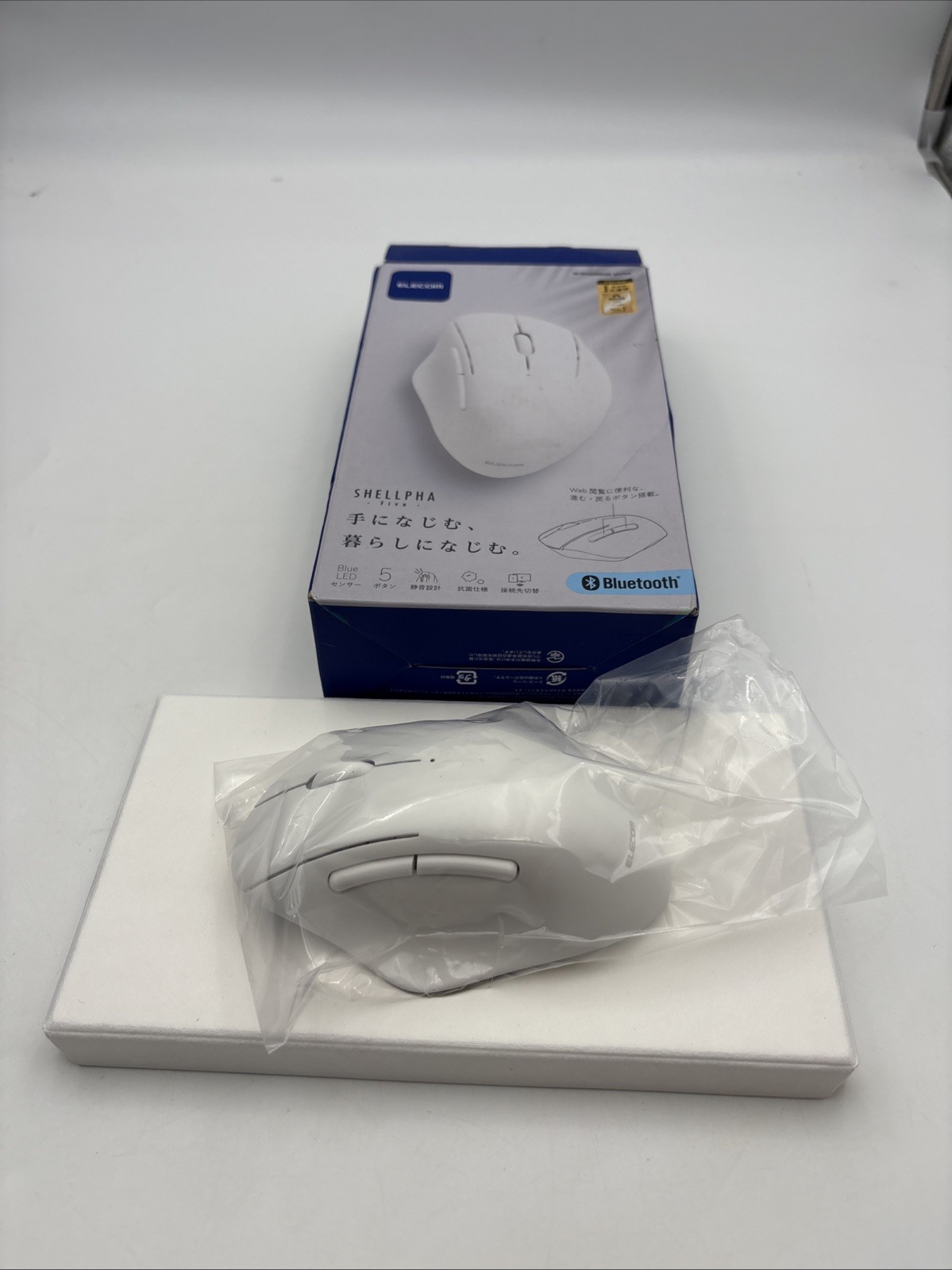 Japan NEW ELECOM SHELLPHA Bluetooth Silent 5 Button Mouse White M-SH20BBSKWH
