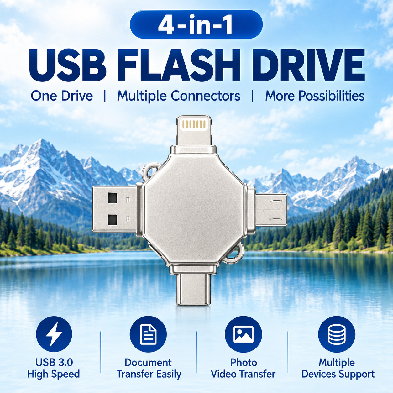 32GB 64GB Photo Stick USB Flash Drive for iPhone Android Mac PC Backup