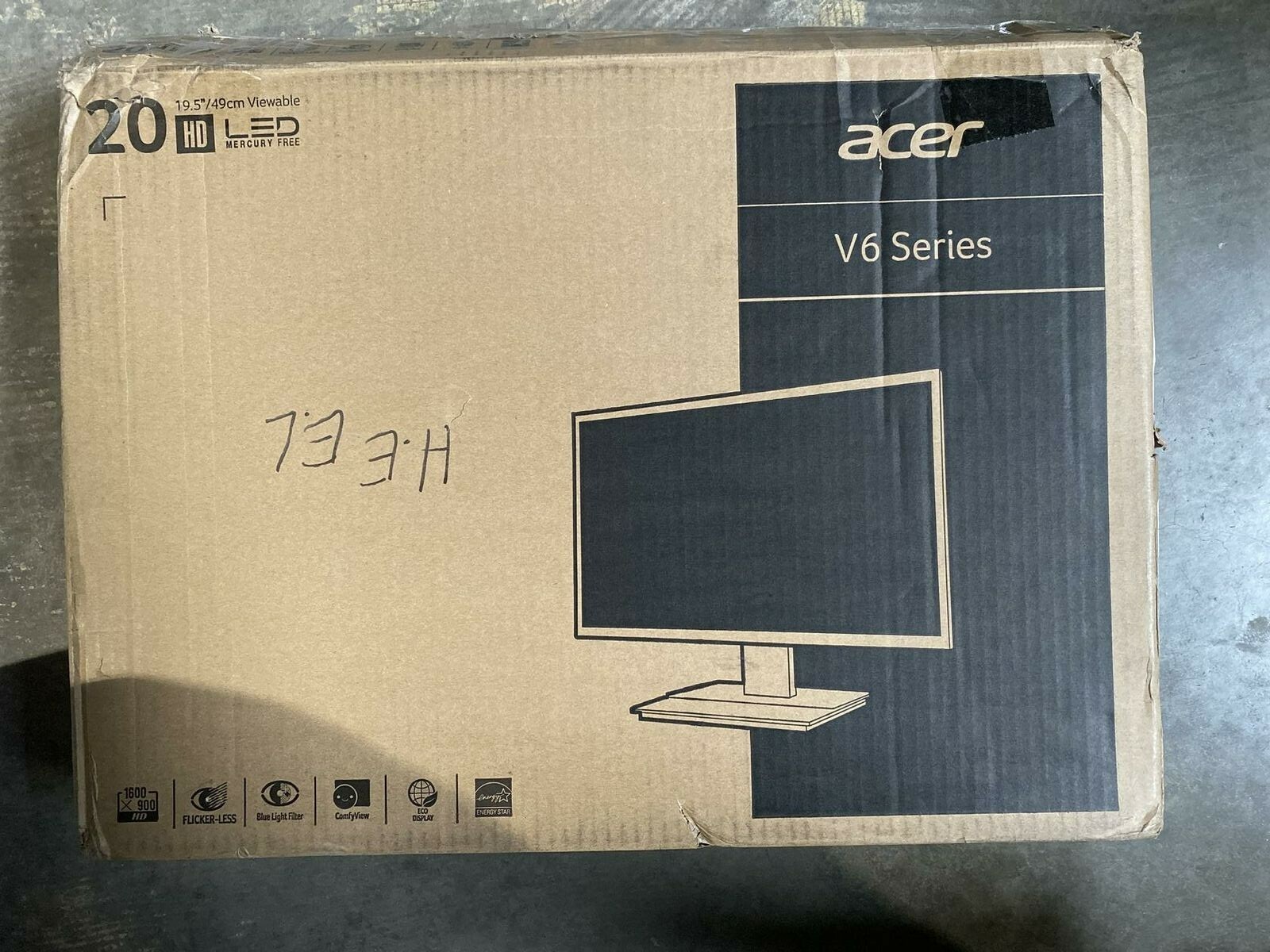 ACER, 20" V206HQL Abmd 19.5" V .27 1600x900 60Hz LCD Black