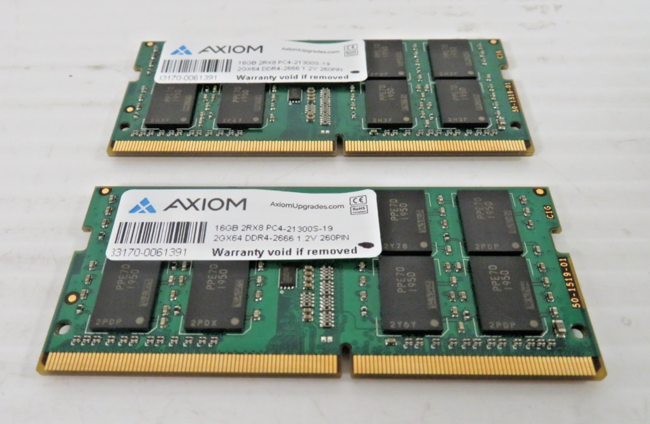 AXIOM 32GB (2x 16GB) 2RX8 PC4-21300S-19 DDR4-2666 RAM SODIMM 33170-0061391
