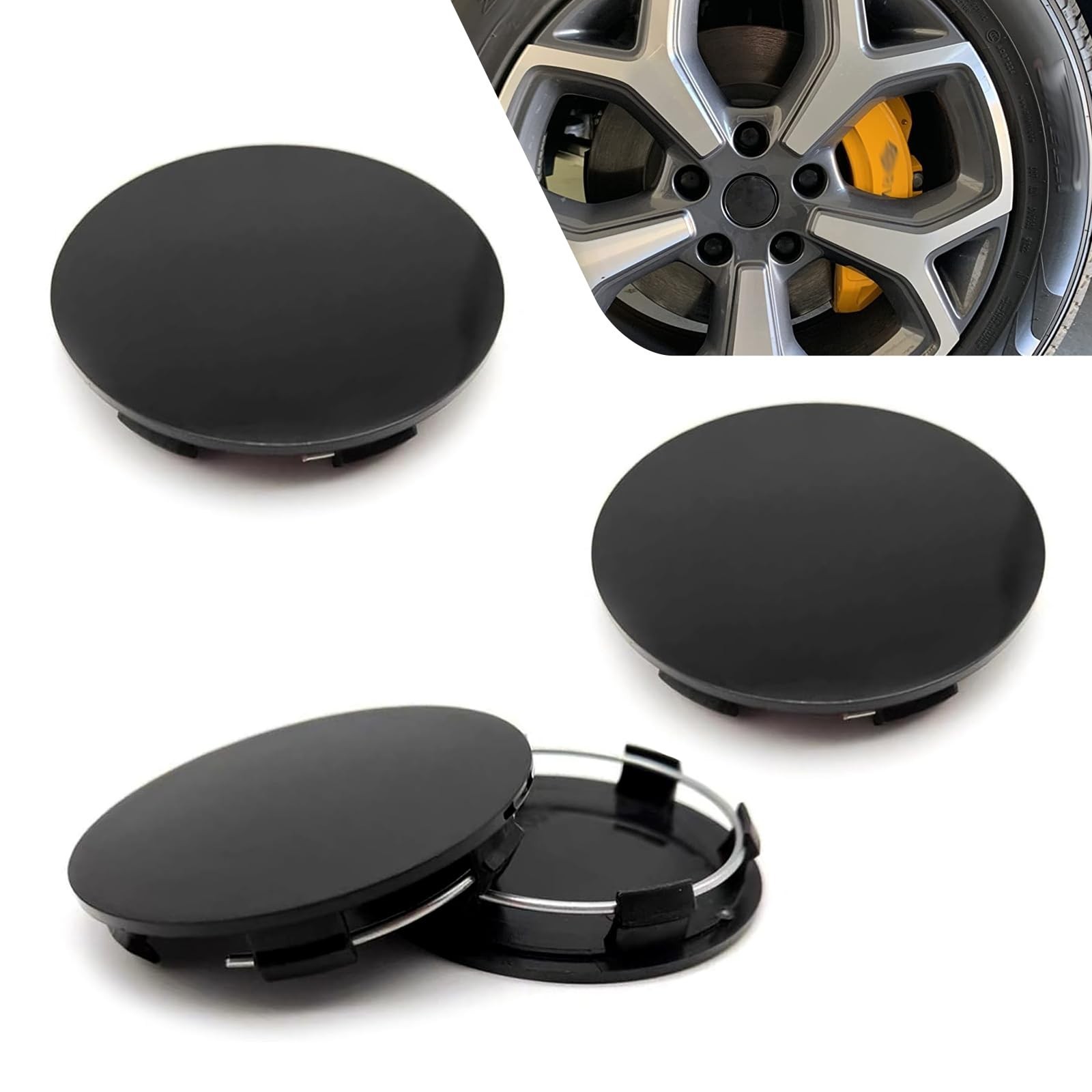 4 PCS Car Wheel Center Hub Cover, Car Wheel Hub Center Cap, 2.1x0.6 Inches Sn...
