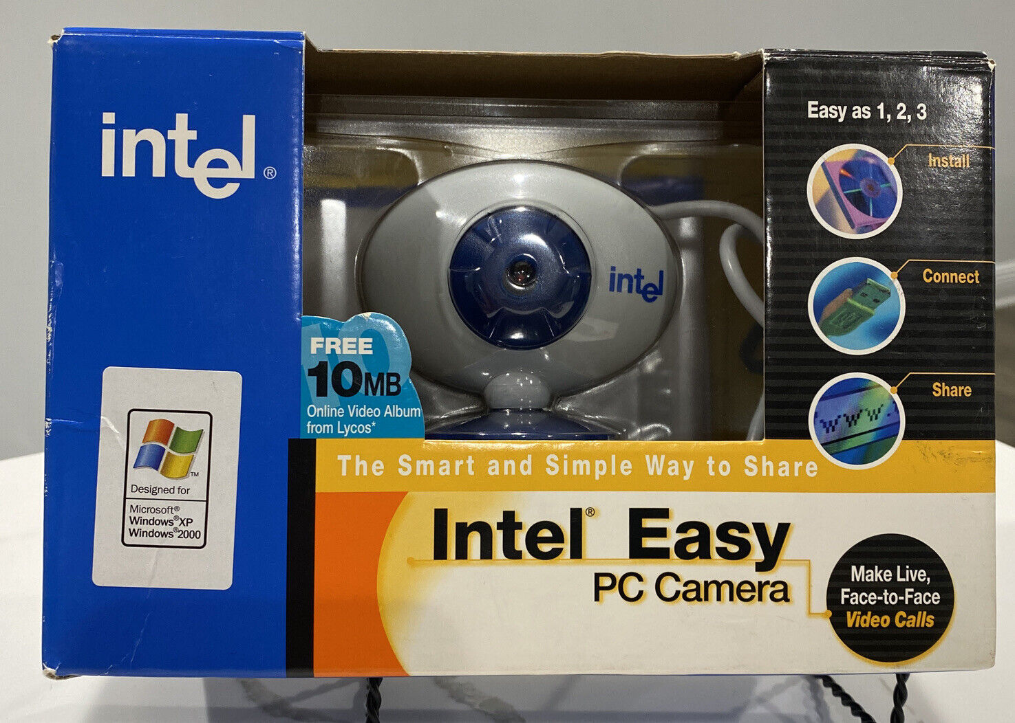 Vintage Open Box  Intel PC Easy Camera Microsoft Windows XP, 2000