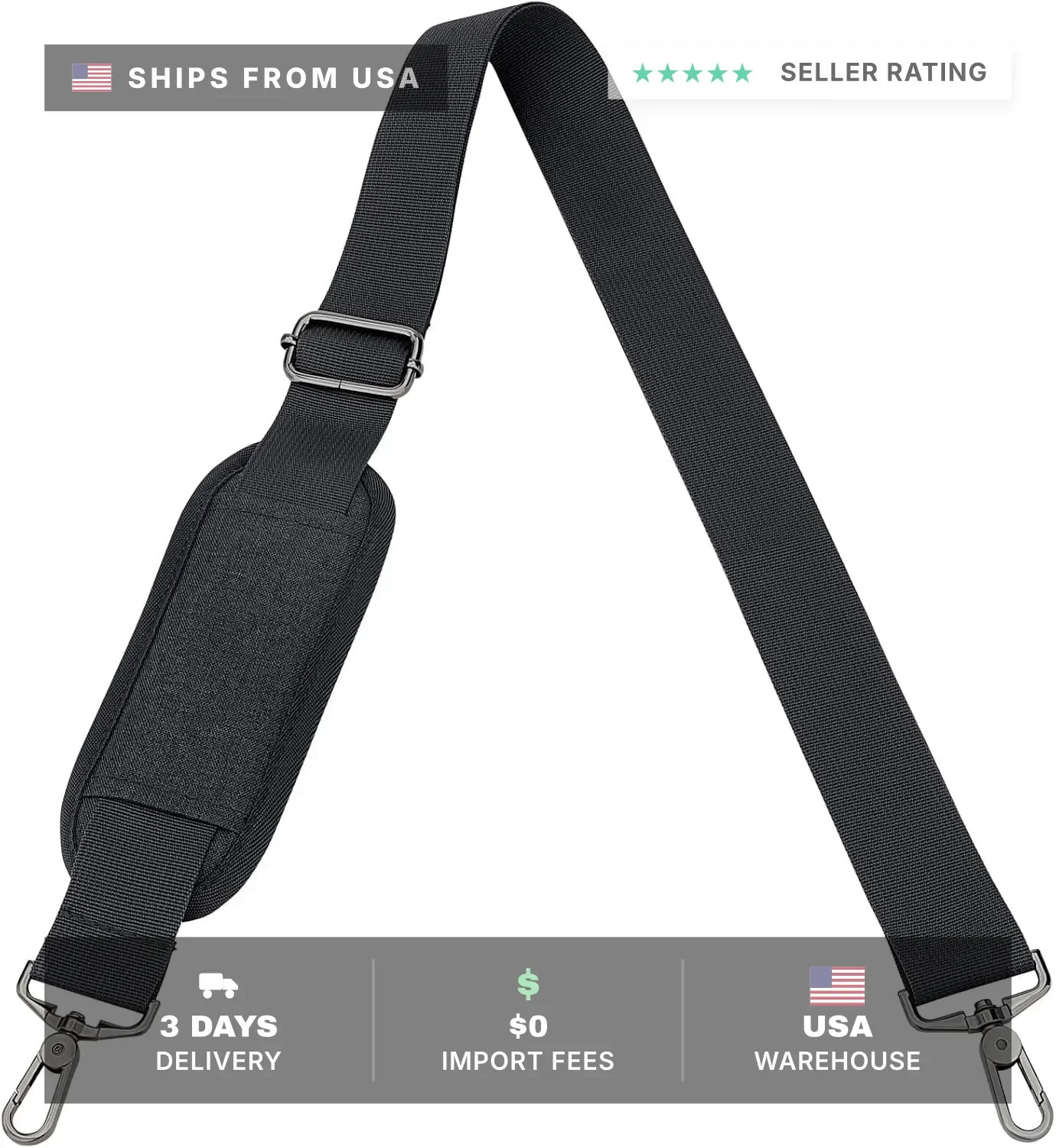 59 Inch Shoulder Strap for Bag, Adjustable Soft Padded Replacement Purse Strap w