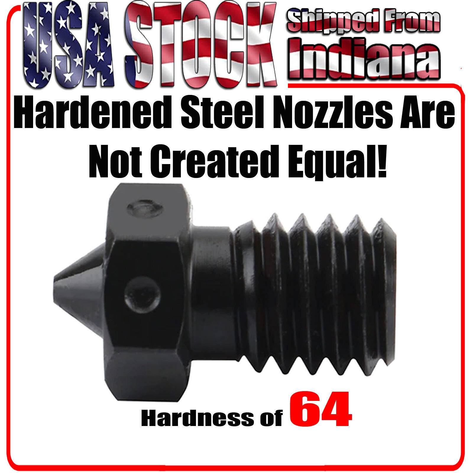 V6 Nozzles Hardened Steel for High Temp and Abrasive Filaments, V6 Hotend Nozzle