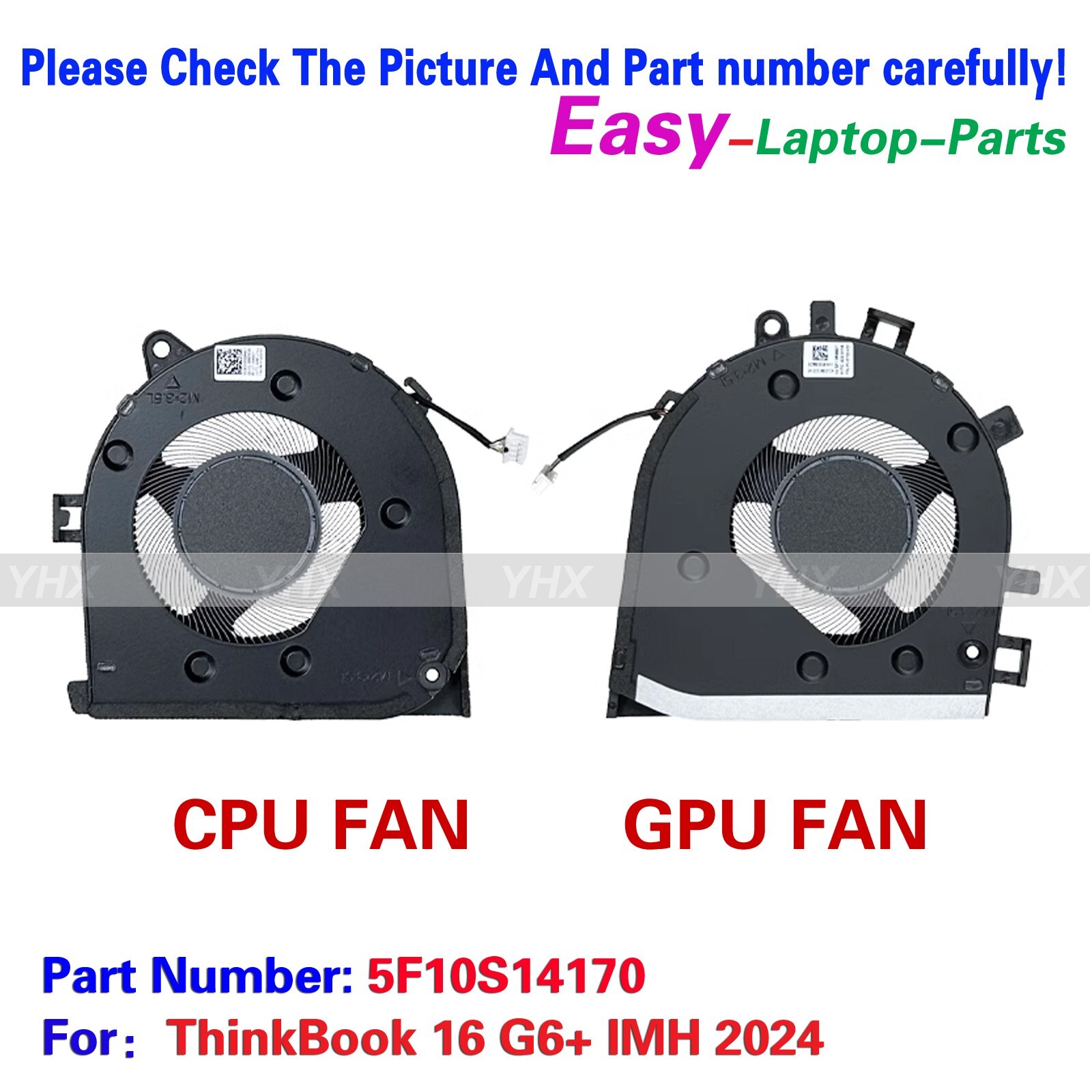 New For Lenovo 16 G6+ IMH 2024 CPU+GPU COOLING FAN R+L 5F10S14170