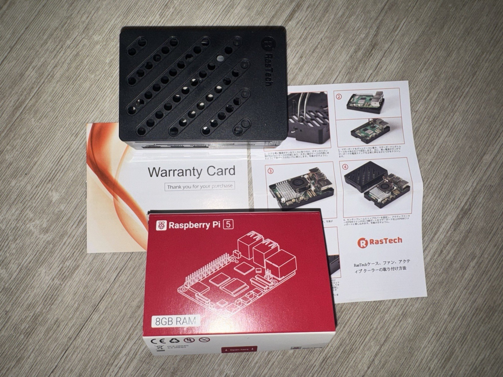 RasTech Raspberry Pi 5 8GB Kit with Active Cooler and Pi5 Case