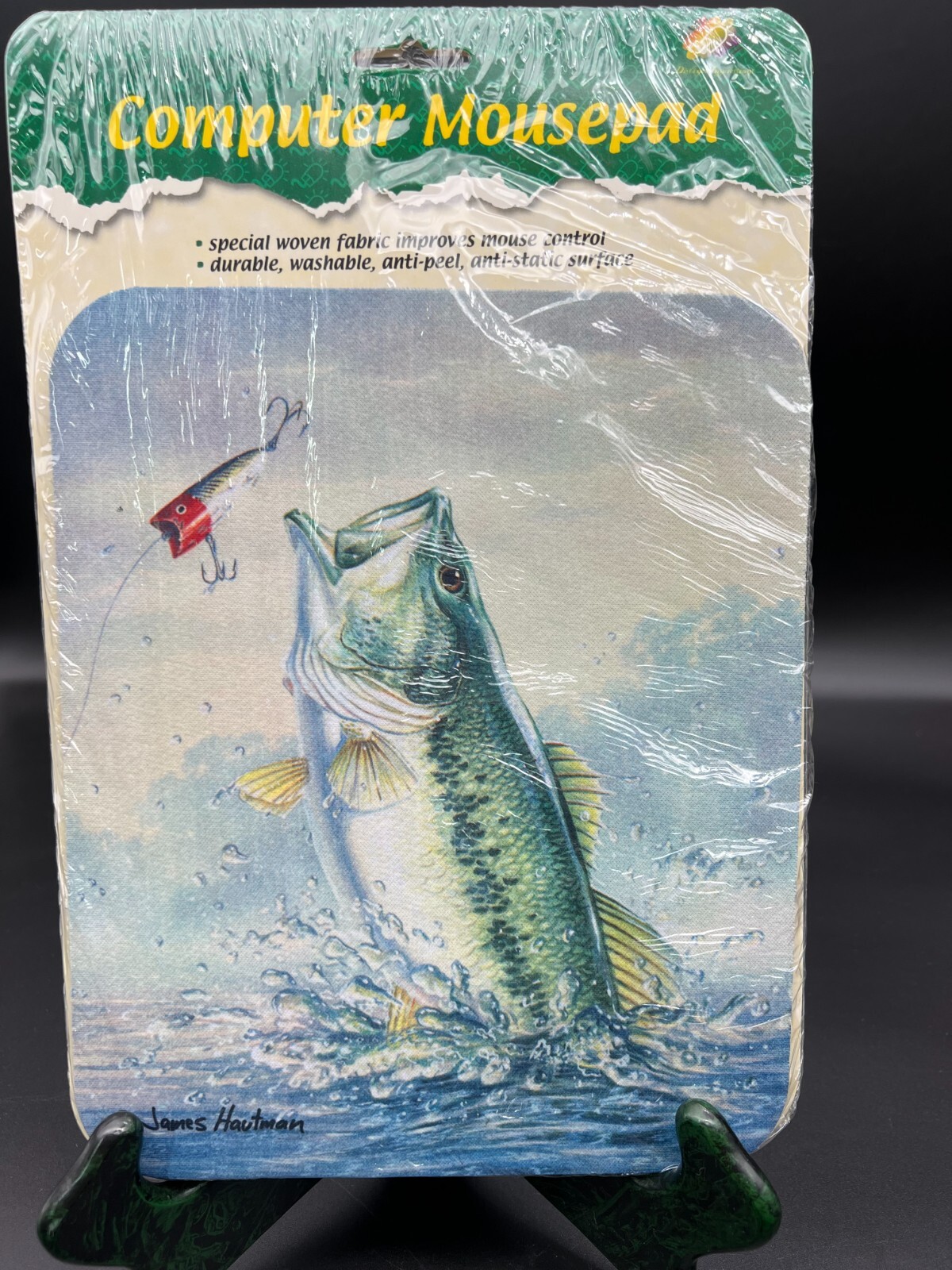 James Hautman-Large Mouth Bass Mouse Pad-Throwin the Plug
