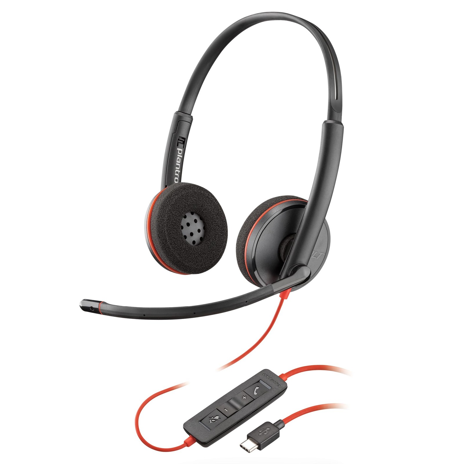 Poly Blackwire 3220 Wired Headset (Plantronics) - Noise-Canceling Mic – Stereo