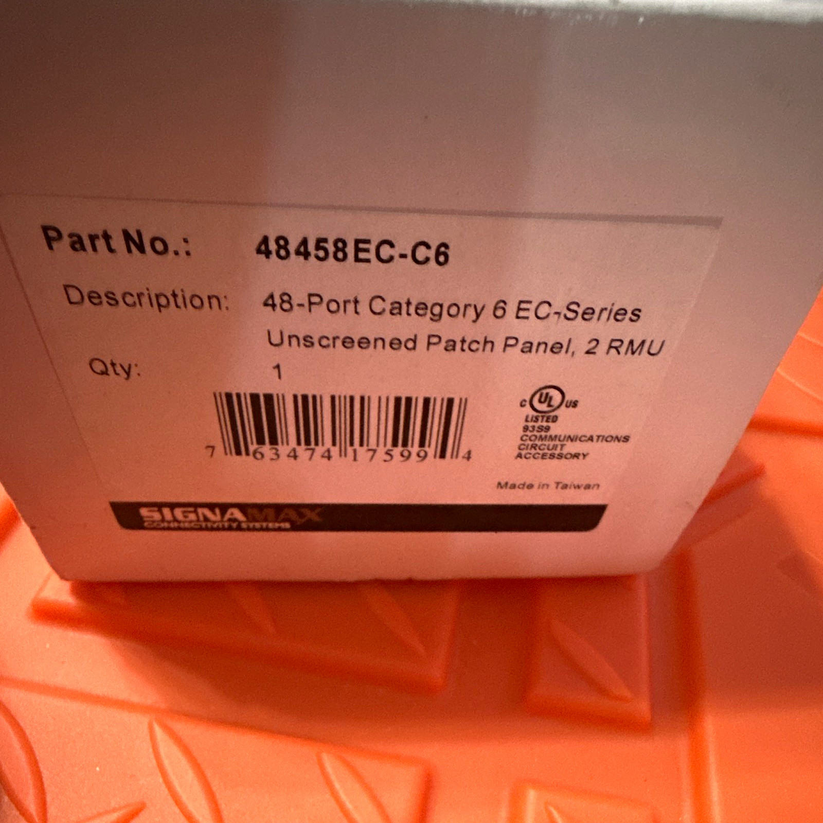SIGNAMAX 48458EC-C6 48-PORT CAT6 EC-SERIES RJ-45 PATCH PANEL 2U 19IN