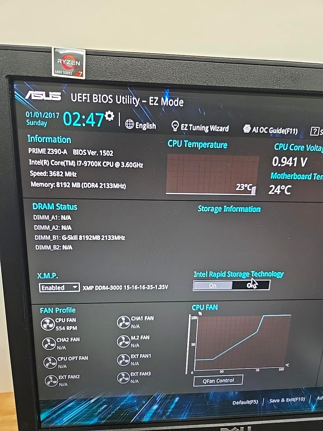ASUS PRIME Z390-A LGA1151 Motherboard - POSTS - 2 RAM Slots Faulty - READ