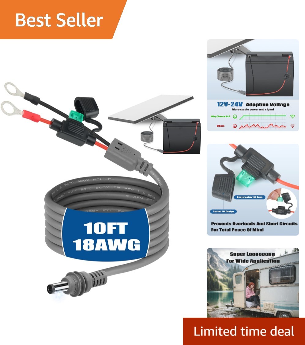 Reliable 10FT Starlink Mini Battery Power Cable – No Interruptions, Waterproof