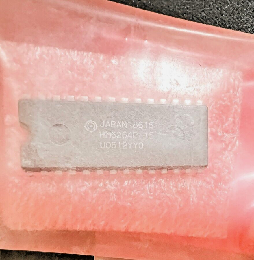 Vintage Arcade Video Game Chip by Hitachi HM6264P-15, CMOS STATIC RAM, Obsolete