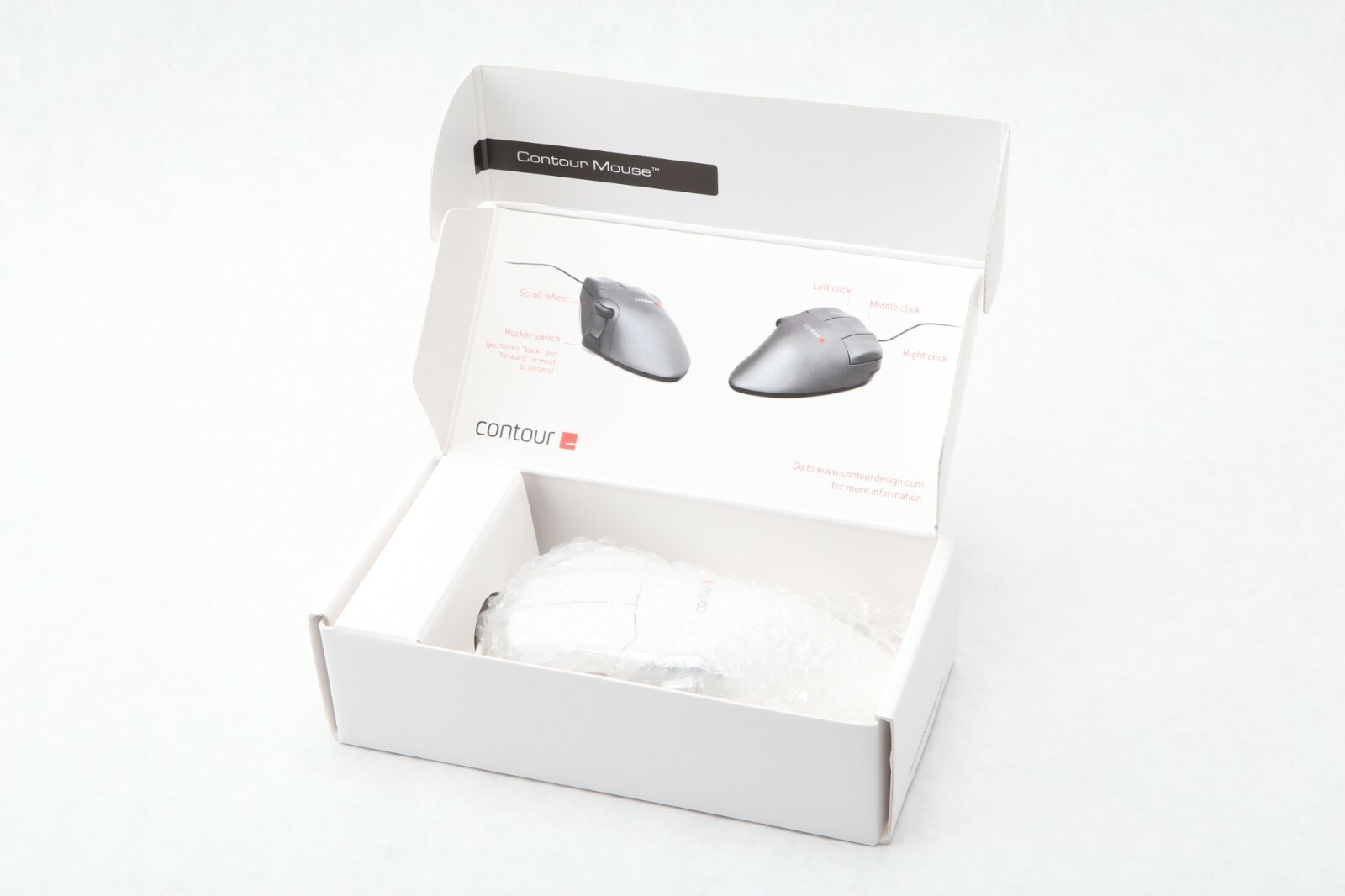 Lot 24x New Contour Design WHITE Perfit Mouse Ergonomic USB PMO5-XL-R XL Right