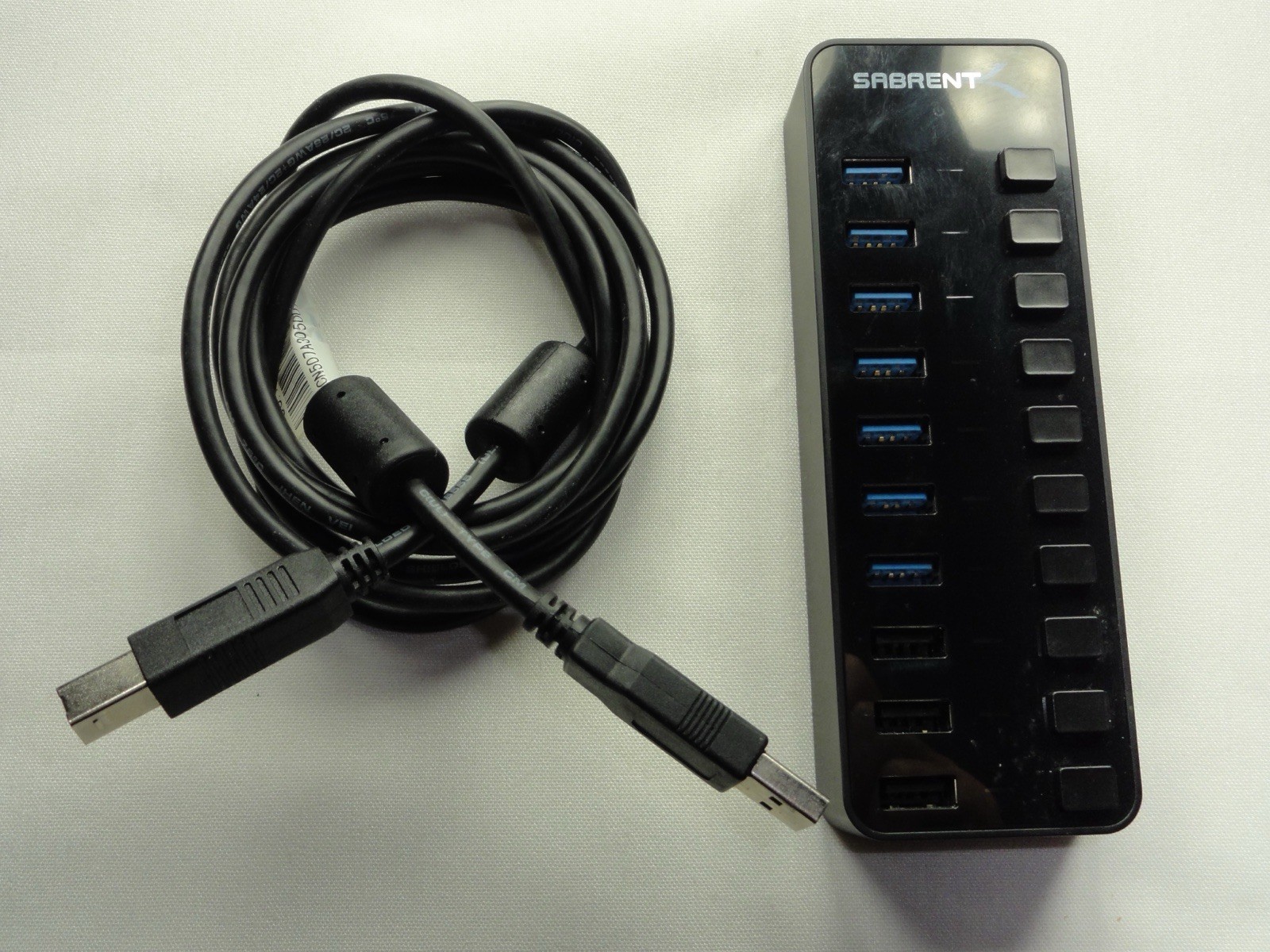 Sabrent HB-B7C3 60W 7-Port USB 3.0 Hub + 3 Smart Charging Ports with Power...