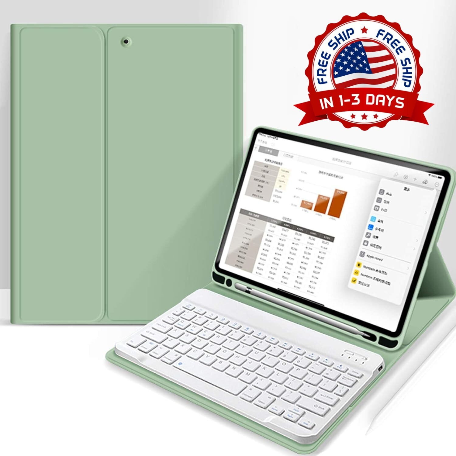 Funda Para iPad 9th/8th/7th generación 2021/2020/2019 10.2" Carcasa Con Teclado