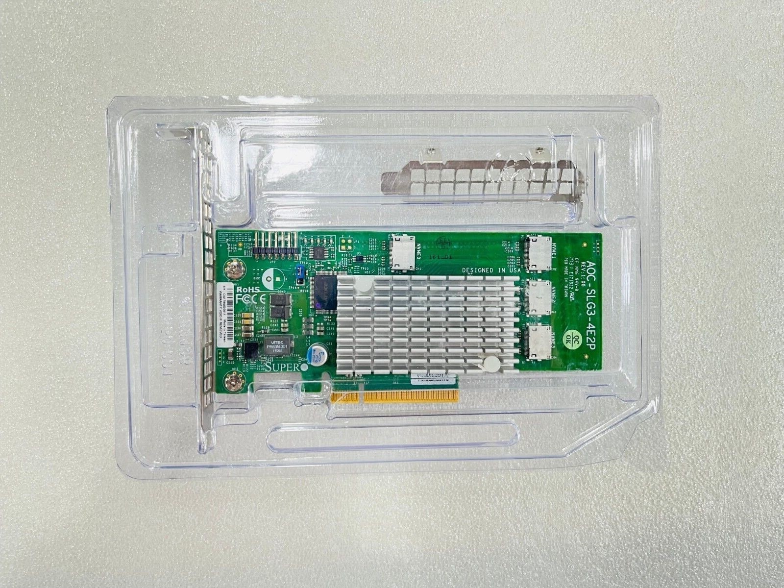 Supermicro AOC-SLG3-4E2P 6.4GB/s Quad-Port Gen-3 Internal NVMe Host Bus Adapter