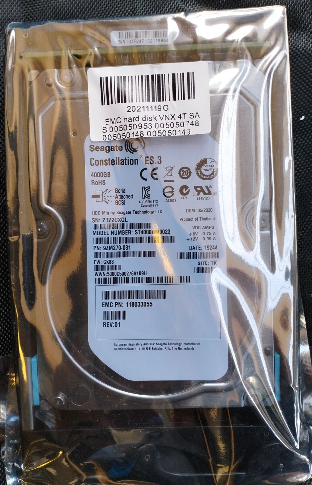 EMC hard disk VNX 4TB SAS 005050953 005050748 005050148 005050149